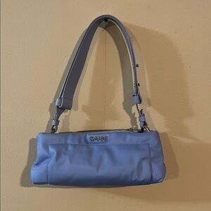 GANNI Blue Pillow Baguette Nylon Purse Shoulder